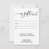 星座グラフ星占いギフト証明書 (裏面)