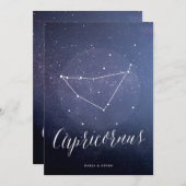星座スターテーブル番号Capricornus 招待状 (正面/裏面)
