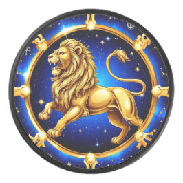 ♌ 星座レオエンブレムホッケーパック ゴールデンライオンギフト ✨ アイスホッケーパック