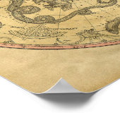 星座ヴィンテージデジタル地図 ポスター (角)