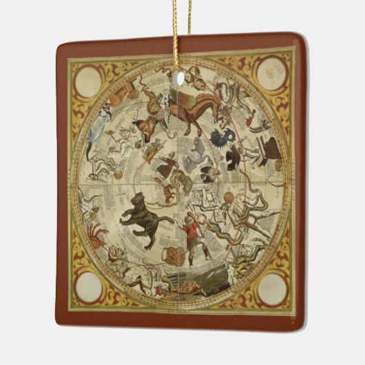 星座北天空ヴィンテージ天文学 セラミックオーナメント (左)