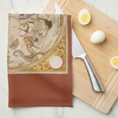 星座南天空ヴィンテージ天文学 キッチンタオル (四つ折り)