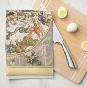 星座天空〔占星術の〕十二宮図星図 キッチンタオル (四つ折り)