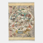 星座天空〔占星術の〕十二宮図星図 キッチンタオル (縦)