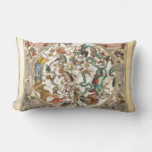 星座天空〔占星術の〕十二宮図星図 ランバークッション (正面)