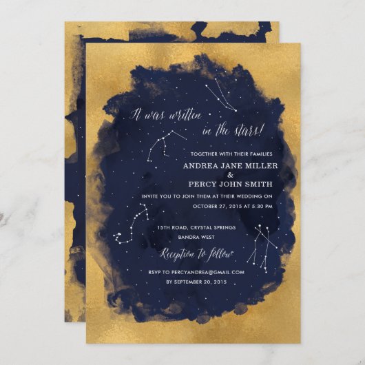 星座天結婚式招待状 招待状 (正面/裏面)