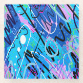 星座抽象芸術アート ガラスコースター (正面)