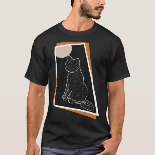 星座猫 星図 猫ママ 猫 ネコ Tシャツ (正面)