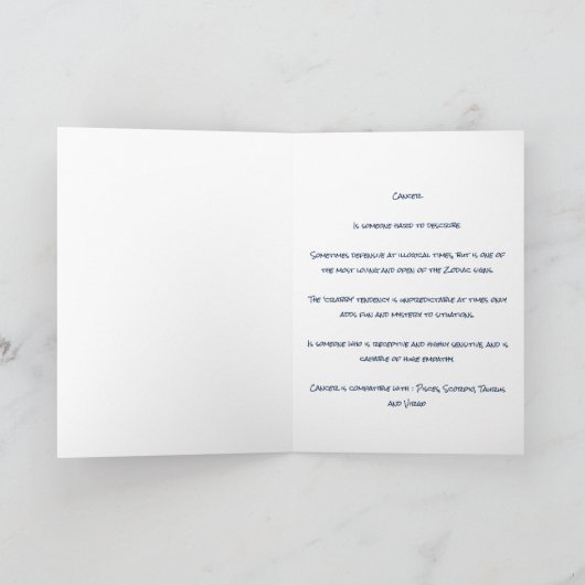 星座：かに座の期間 カード (内部)