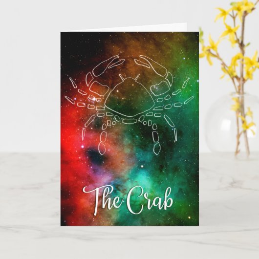 星座：かに座 'The Crab'（蟹） カード (黄色い花)