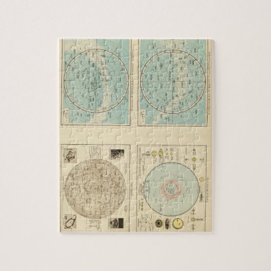 星座、システ太陽のム、月 ジグソーパズル (縦)