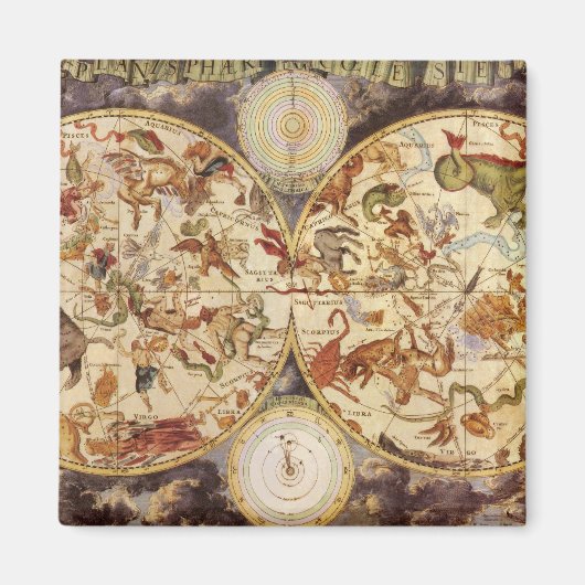 星座、ヴィンテージ天文学、フレデリック・ド・ウィット マグネット (正面)