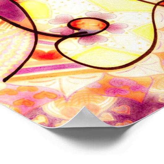 《星座》乙女座と山羊座美しく絡み合った〔占星術の〕十二宮図 ポスター (角)