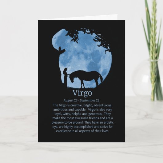 《星座》乙女座のハッピーバースデーの(占星術の)十二宮図カード カード (正面)