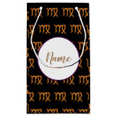 《星座》乙女座のパーソナライズな金占星術の印 スモールペーパーバッグ (裏面)