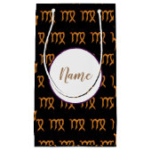 《星座》乙女座のパーソナライズな金占星術の印 スモールペーパーバッグ (正面)