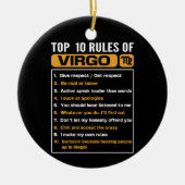 《星座》乙女座の上位10の規則、おもしろい《星座》乙女座事実、〔占星術の〕十二宮図A セラミックオーナメント (正面)