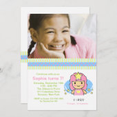 《星座》乙女座の写真の誕生日のパーティの招待状 招待状 (正面/裏面)