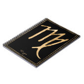 《星座》乙女座の打撃スタイル化された金ゴールド星占いのシンボル ノートブック (左側)