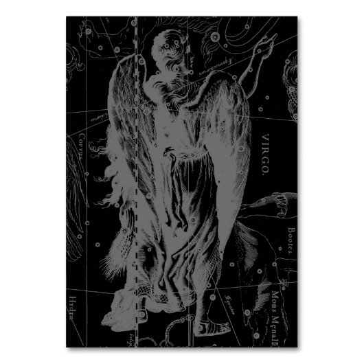 《星座》乙女座の星座のHeveliusの1690年のヴィンテージ テーブルナンバー (正面)