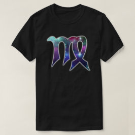 《星座》乙女座の記号のワイシャツ-黒 Tシャツ