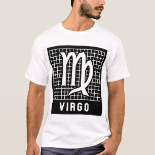 《星座》乙女座の(占星術の)十二宮図の印のティー Tシャツ
