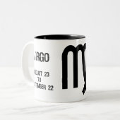 《星座》乙女座の(占星術の)十二宮図の印("失望した女神") ツートーンマグカップ (正面左)