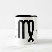 《星座》乙女座の(占星術の)十二宮図の印("失望した女神") ツートーンマグカップ (中央)