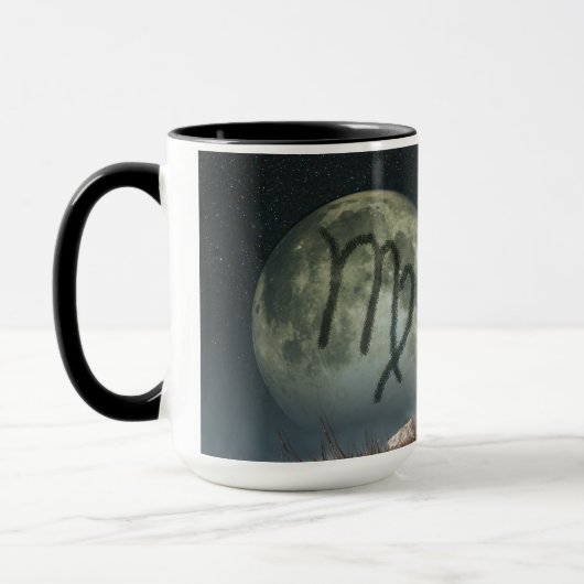 《星座》乙女座の(占星術の)十二宮図の記号 マグカップ (左)