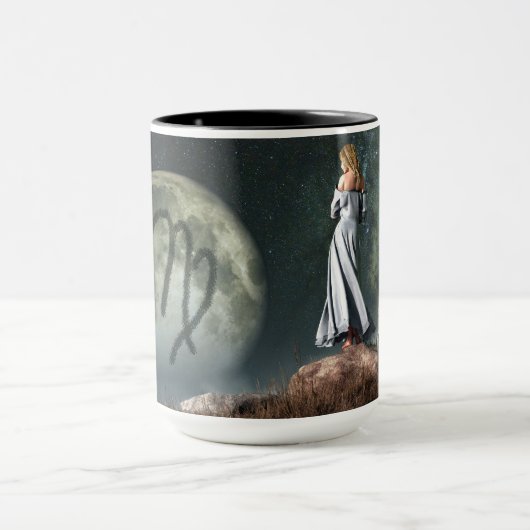 《星座》乙女座の(占星術の)十二宮図の記号 マグカップ (中央)