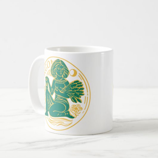 《星座》乙女座の〔占星術の〕十二宮図 コーヒーマグカップ (正面左)