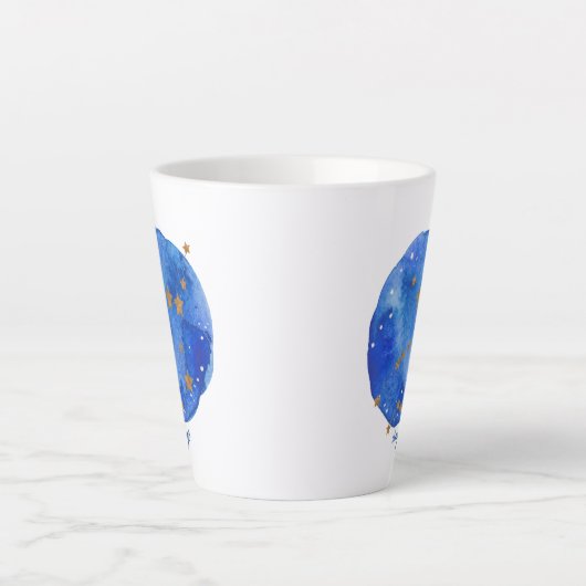 《星座》乙女座ウォーターカラーナイトスカイコンステレーション〔占星術の〕十二宮図 カフェラテマグ (正面)