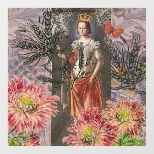 《星座》乙女座ウーマンポートレートアンティークカラフルリッチ ウィンドウサイン (シート)