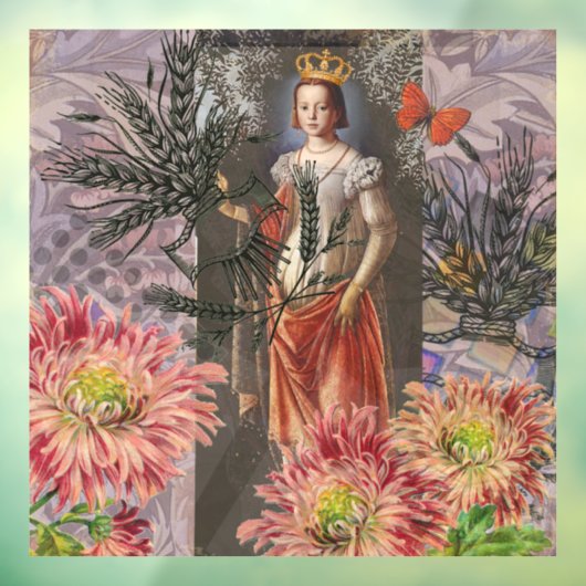 《星座》乙女座ウーマンポートレートアンティークカラフルリッチ ウィンドウサイン (シート3)