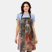 《星座》乙女座ウーマンポートレートアンティークカラフルリッチ エプロン (着用した状態)