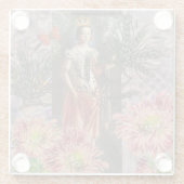 《星座》乙女座ウーマンポートレートアンティークカラフルリッチ ガラスコースター (裏面)