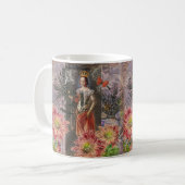 《星座》乙女座ウーマンポートレートアンティークカラフルリッチ コーヒーマグカップ (正面左)