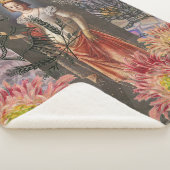 《星座》乙女座ウーマンポートレートアンティークカラフルリッチ シェルパブランケット (3/4)