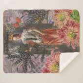 《星座》乙女座ウーマンポートレートアンティークカラフルリッチ シェルパブランケット (正面(横))