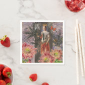 《星座》乙女座ウーマンポートレートアンティークカラフルリッチ スタンダードカクテルナプキン (インサイチュ)