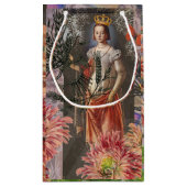 《星座》乙女座ウーマンポートレートアンティークカラフルリッチ スモールペーパーバッグ (裏面)