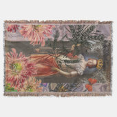 《星座》乙女座ウーマンポートレートアンティークカラフルリッチ スローブランケット (正面)