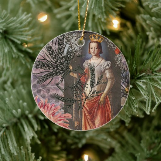 《星座》乙女座ウーマンポートレートアンティークカラフルリッチ セラミックオーナメント (ツリー)