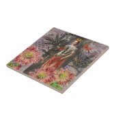 《星座》乙女座ウーマンポートレートアンティークカラフルリッチ タイル (側面)