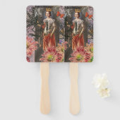 《星座》乙女座ウーマンポートレートアンティークカラフルリッチ ハンドファン (正面&裏面)