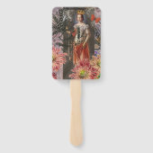 《星座》乙女座ウーマンポートレートアンティークカラフルリッチ ハンドファン (裏面)