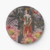 《星座》乙女座ウーマンポートレートアンティークカラフルリッチ ペーパープレート (正面)