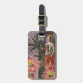 《星座》乙女座ウーマンポートレートアンティークカラフルリッチ ラゲッジタグ (正面縦)