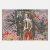 《星座》乙女座ウーマンポートレートアンティークカラフルリッチ ラッピングペーパーシート (正面)