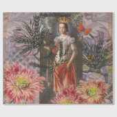 《星座》乙女座ウーマンポートレートアンティークカラフルリッチ ラッピングペーパー (フラット)